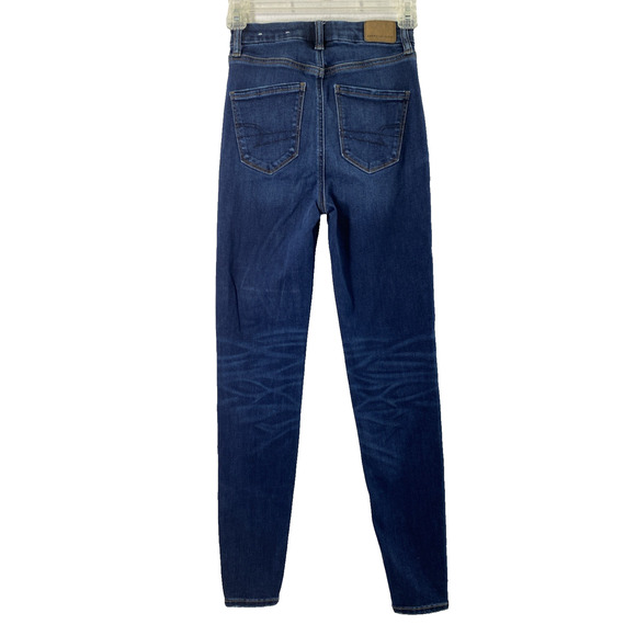 American Eagle Jeans Womens Size 000 Curvy Super Hi Rise Jeggings Stretch Denim - Picture 2 of 12